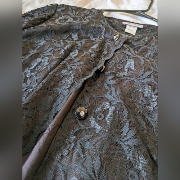 Rare Vintage 1960s Amy Adams Black Lace Top - Picture 2 of 4